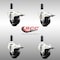 Service Caster 3 Inch 316SS Soft Rubber Swivel 3/4 Inch Expanding Stem Caster Set Lock Brake SCC-SS316TTLEX20S314-SRS-34-4 - alternate 2